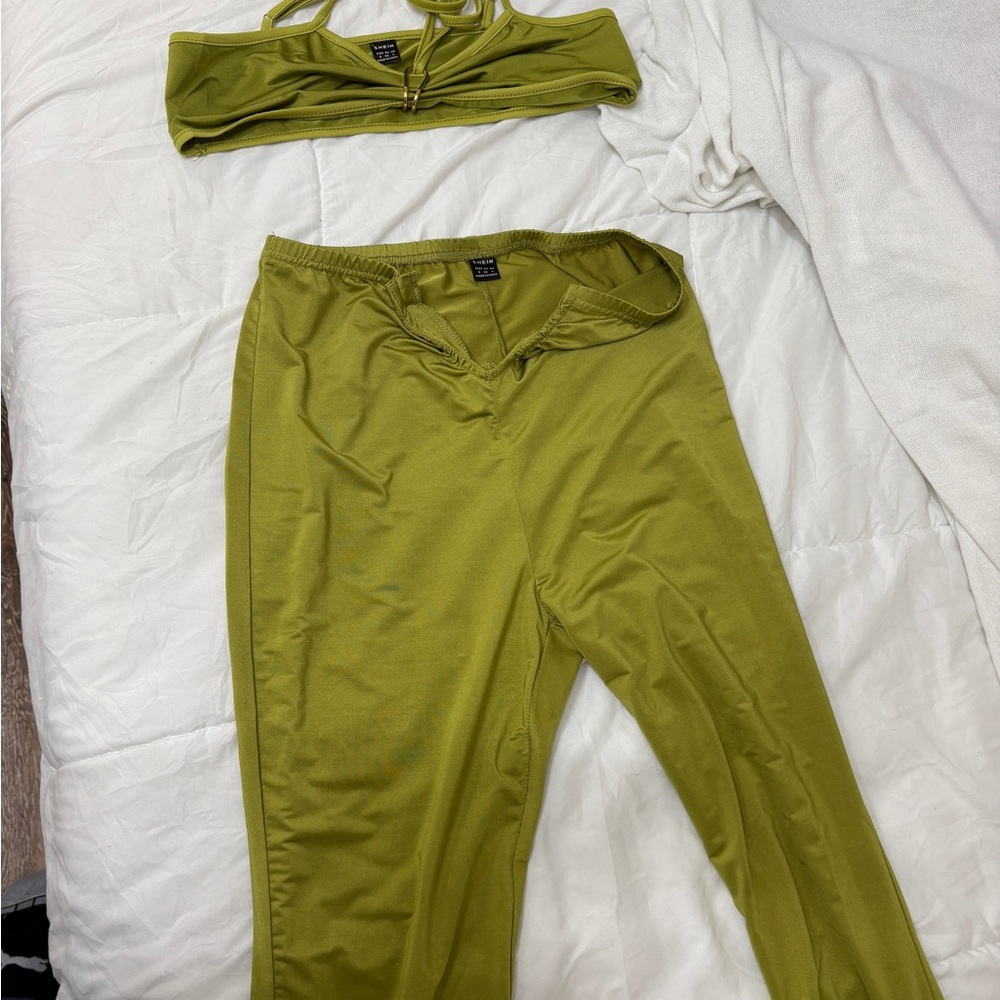 Fashion Nova Olive Green Two-Piece Set